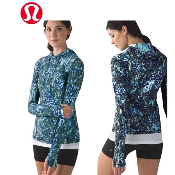 lululemon athletica Tops - Lululemon 1/2 Zip Long Sleeve Pullover Hoodie | Floral Sport | Small
